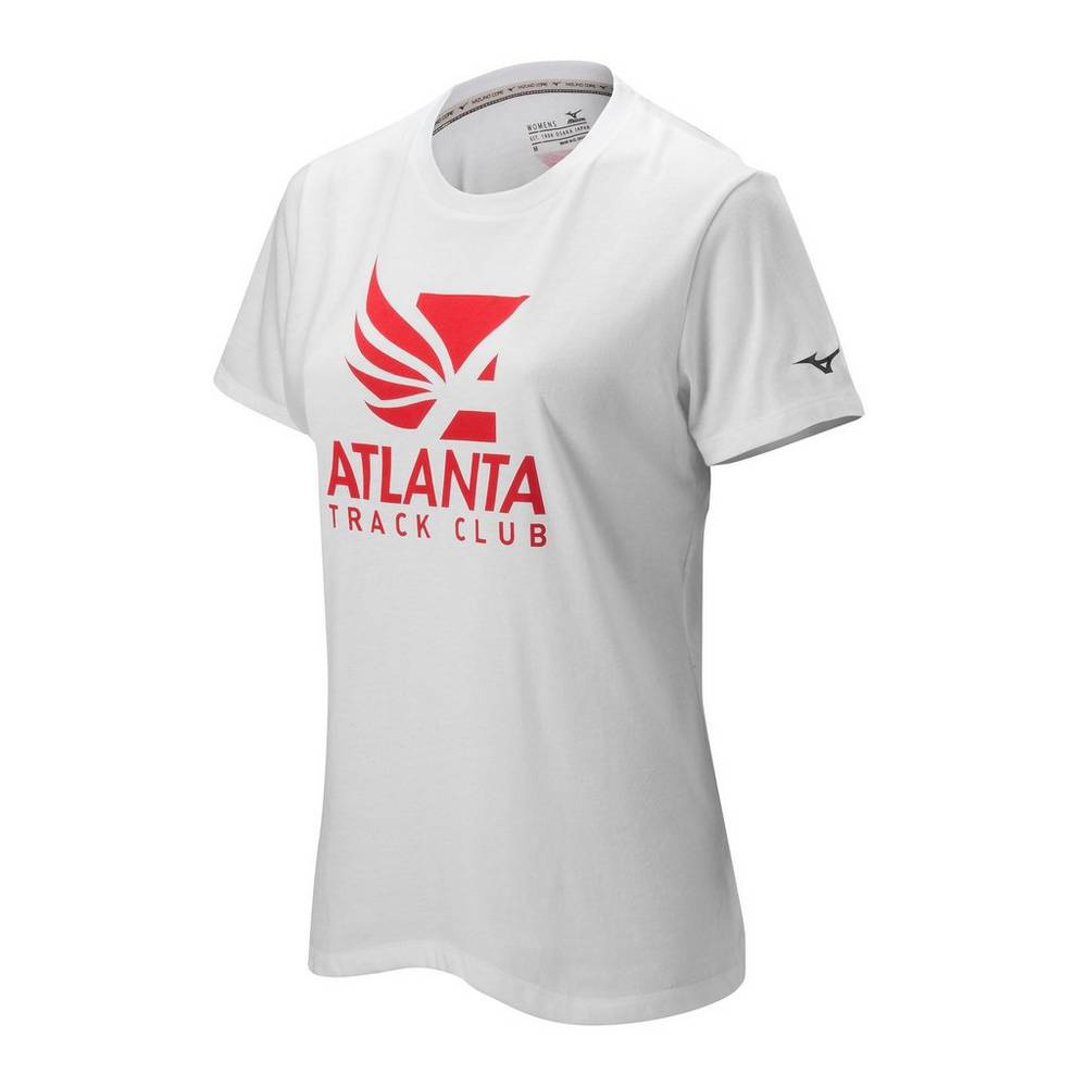 Damske Tričko Mizuno Atlanta Track Club 50/50 Bezecke Biele Vypredaj VIXU81295